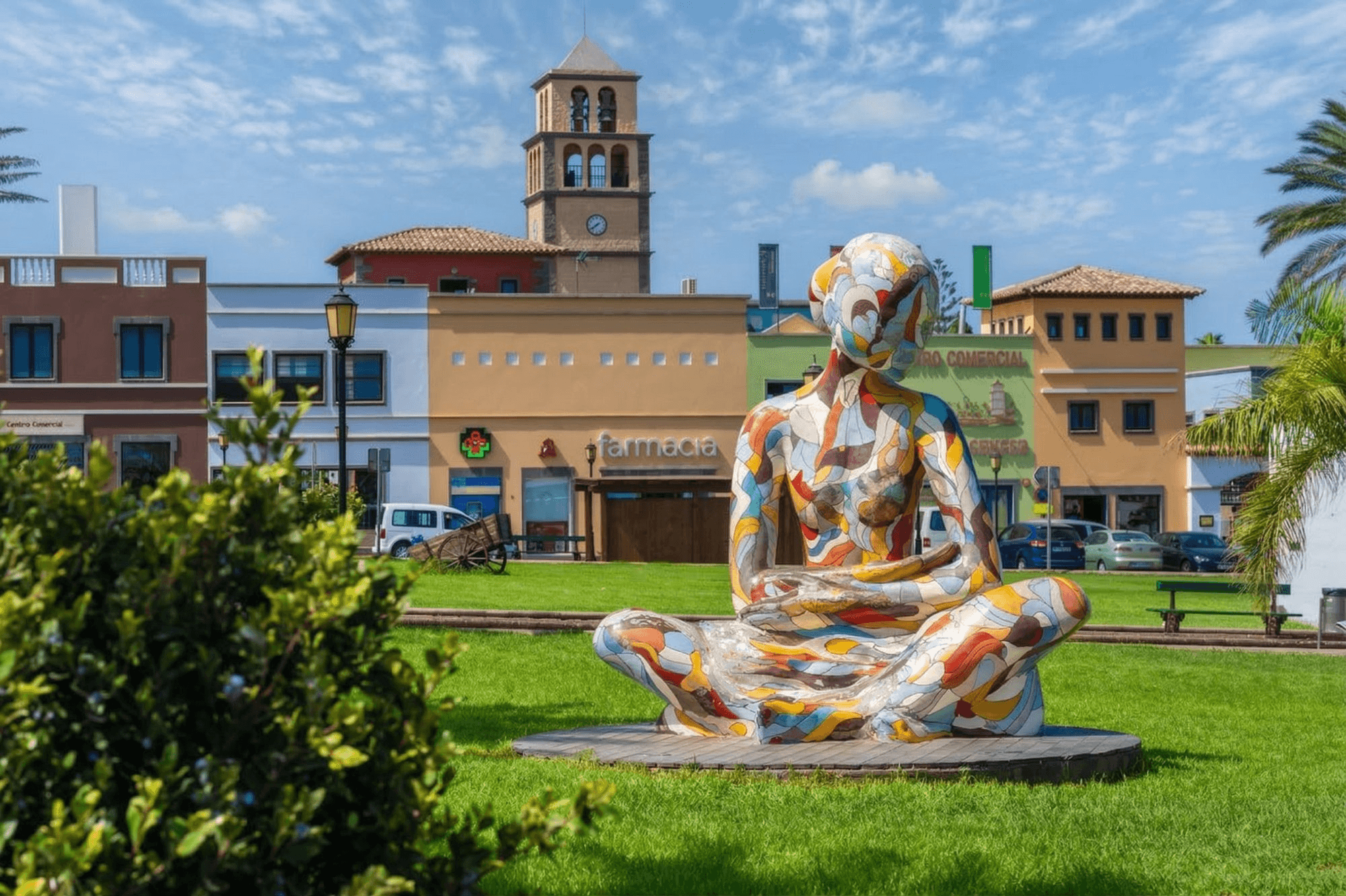 Local market and cafes in Corralejo
